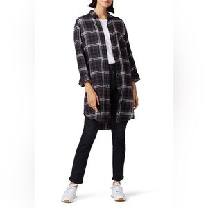 Rails‎ Bianca Grey Black Metallic Plaid Top Tunic EUC Size XS